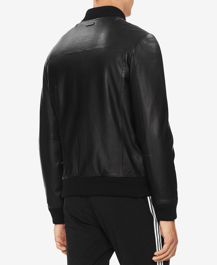 Calvin Klein Men s Leather Bomber Jacket Macy s