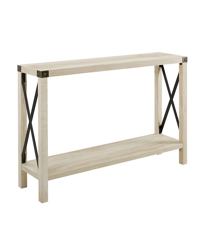 Walker Edison 46 inch Metal X Entry Table in White Oak Macy's
