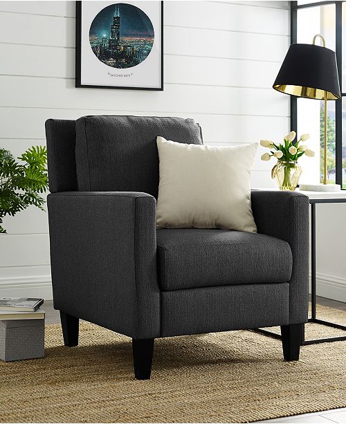 Walker Edison Pillow Back Accent Chair In Charcoal Reviews