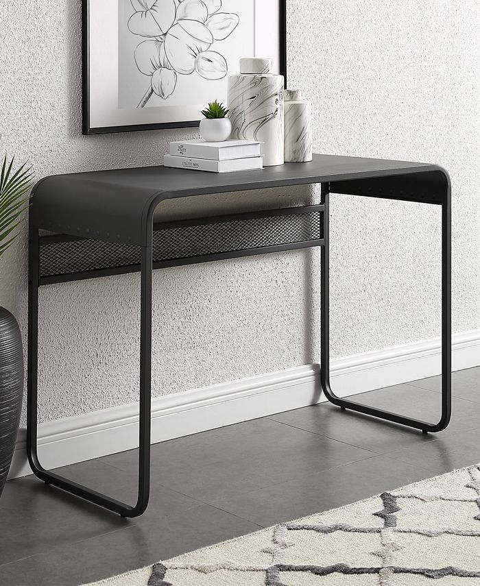 Walker Edison 42 inch Metal Desk with curved top in Gun Metal Grey - Macy's