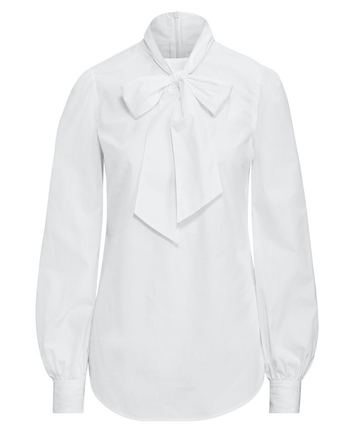 Lauren Ralph Lauren Neck-Tie Cotton Shirt - Macy's