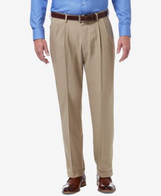 Photo 1 of Haggar Men's Premium Comfort Stretch Classic-Fit Solid Pleated Dress Pants 34x34