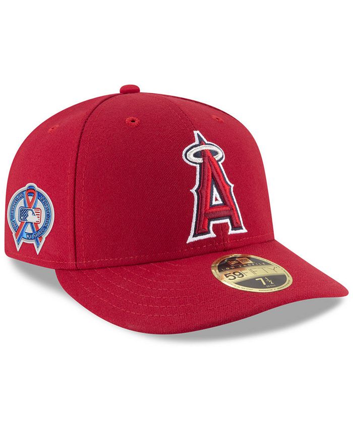 Men's Los Angeles Angels New Era Red 9/11 Memorial Side Patch 59FIFTY  Fitted Hat