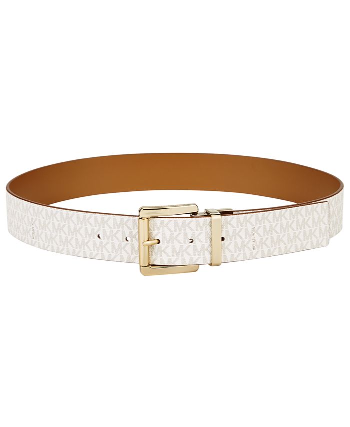 Michael Kors Plus-Size Reversible Signature Leather Belt - Macy's