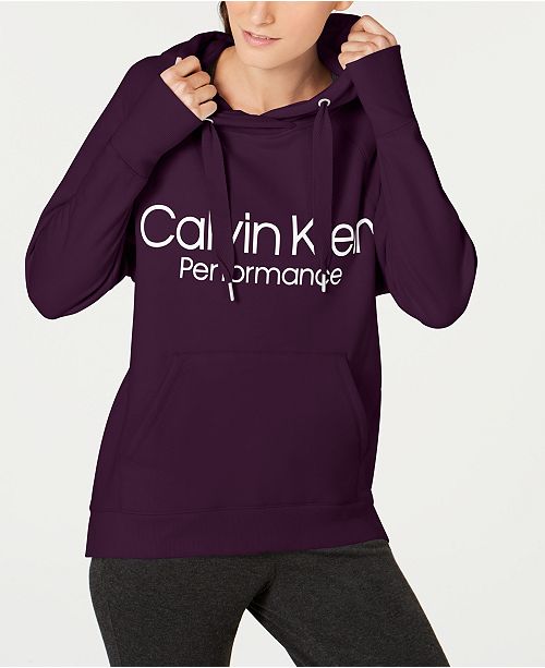 Calvin Klein Logo Fleece Hoodie Reviews Tops Women Macy S