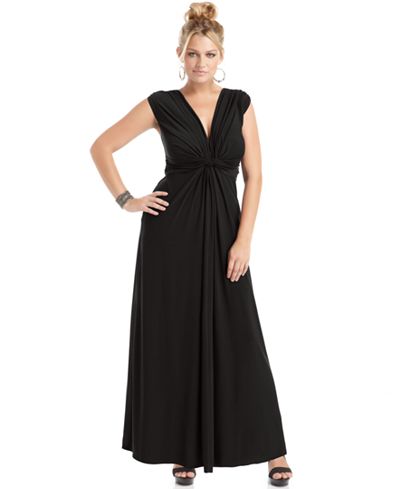 Love Squared Trendy Plus Size Sleeveless Knotted Maxi Dress