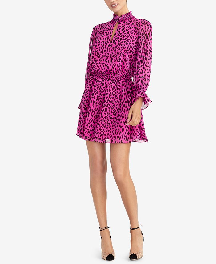 Rachel roy shop pink leopard dress