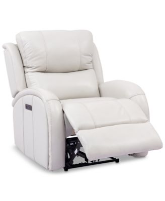Furniture Leiston Leather Dual Power Recliner with USB Power Outlet ...