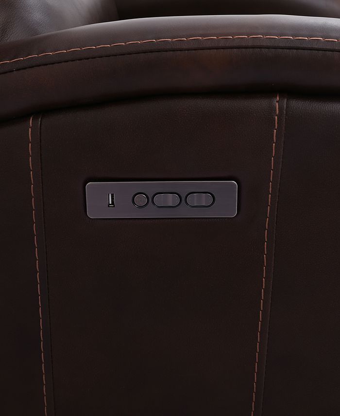 Furniture Leiston Leather Dual Power Recliner with USB Power Outlet