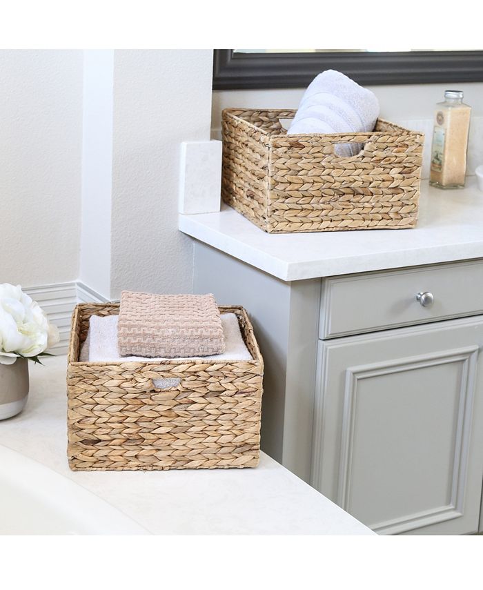Seville Classics Woven Hyacinth Storage Cube Basket, Set Of 2 Macy's