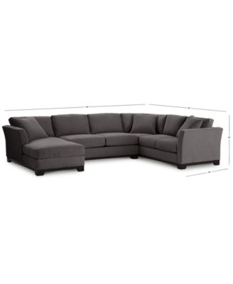 Elliot II 138" Fabric 3-Piece Chaise Sleeper Sectional, Created for Macy's