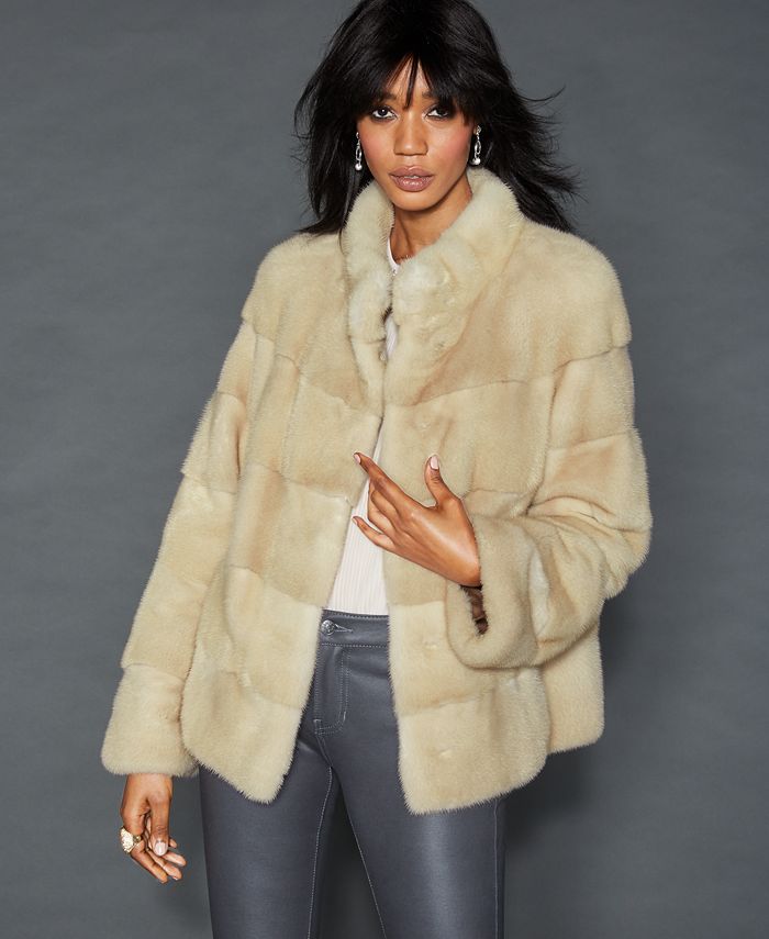 The Fur Vault Stand-Collar Mink Fur Jacket - Macy's