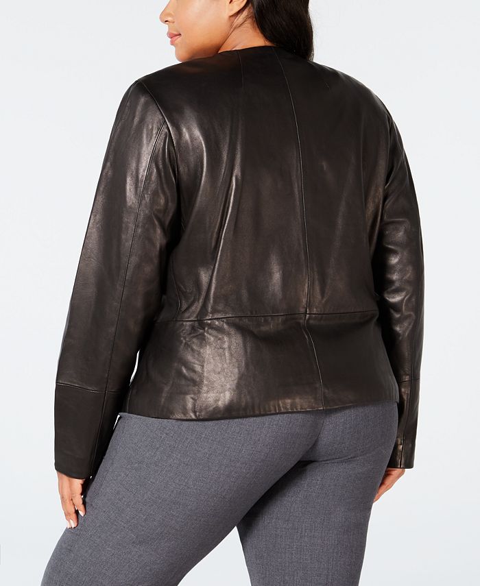 Calvin Klein Plus Size Leather Moto Jacket Macy s