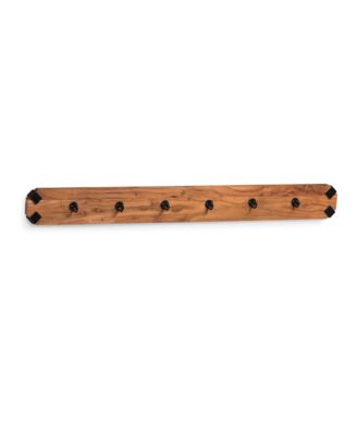 Ryegate Natural Live Edge Solid Wood With Metal Wall Coat Hook - Macy's