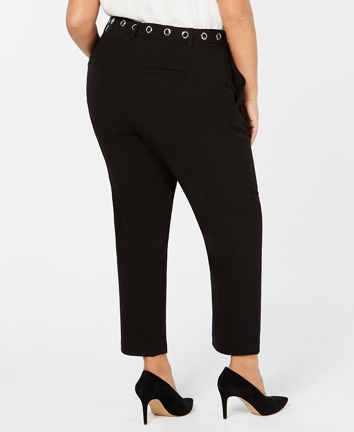RACHEL Rachel Roy Trendy Plus Size Belted Cropped Pants - Macy's