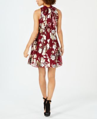 Robbie Bee Petite Floral Metallic Printed Mock-Neck Dress & Reviews ...