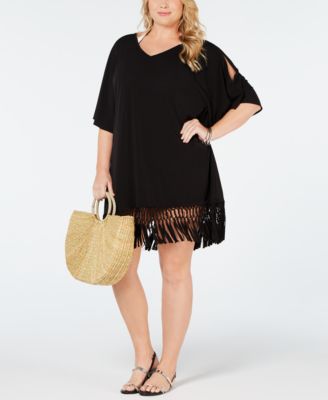 macys plus swim cover up