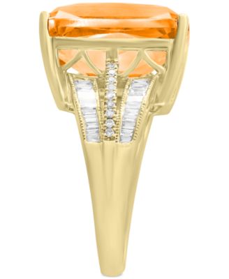 EFFY&reg; Pink Amethyst (15-1/2 ct. t.w.) & Diamond (3/8 ct. t.w.) Ring in 14k Gold (Also available in Green Quartz, Citrine, Swiss Blue Topaz and London Blue Topaz)