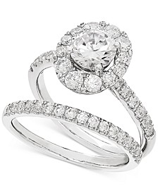 IGI Certified Lab Grown Diamond Halo Bridal Set (2 ct. t.w.) in 14k White Gold
