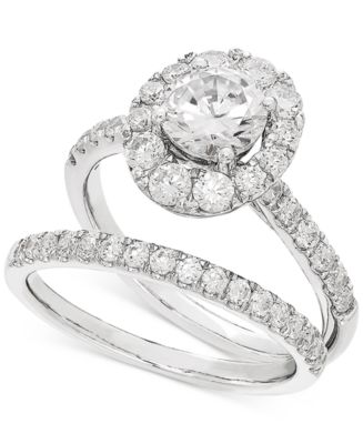 Grown With Love Lab Grown Diamond Halo Bridal Set (2 ct. t.w.) in 14k ...