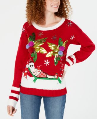 Hooked Up by IOT - Juniors' Tropical Santa Sweater