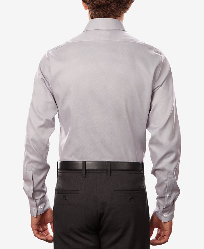 Calvin Klein Men's Slim-Fit Stretch Performance Plaid Dress Shirt Beige Size 15x34-35