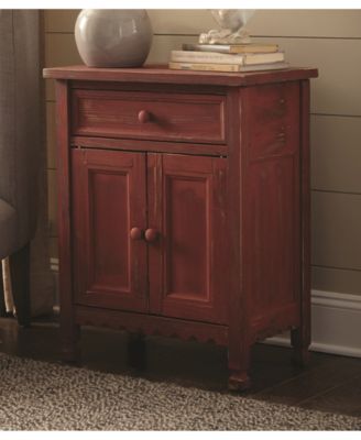 Country Cottage Accent Cabinet, Red Antique Finish