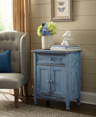 Country Cottage Accent Cabinet, Blue Antique Finish