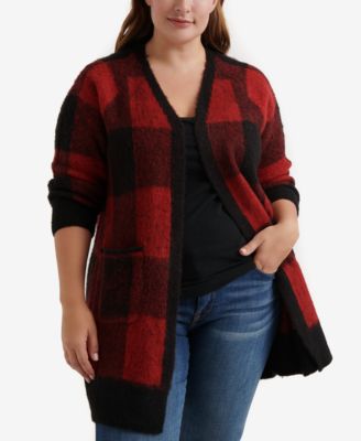 lucky brand buffalo plaid cardigan