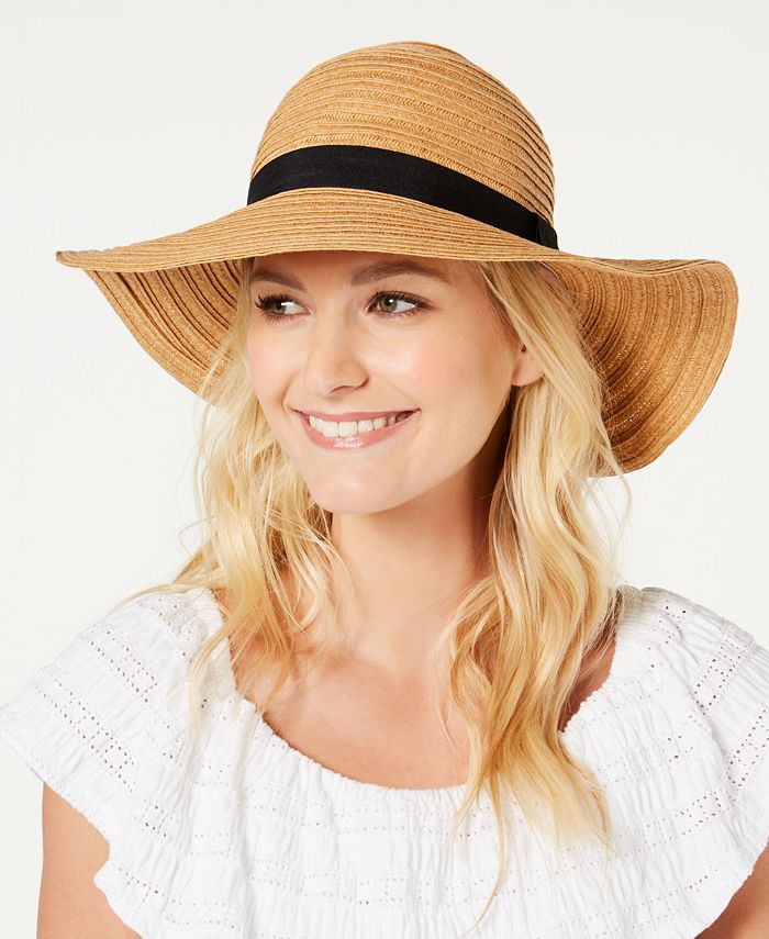 INC International Concepts INC Grosgrain Woven Floppy Hat, Created for ...