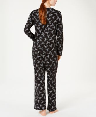 Charter Club Cotton Long Sleeve Button Front Pajama Set, Created for Macy's