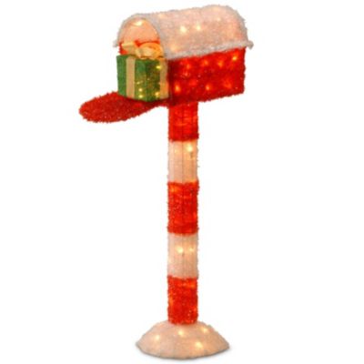 National Tree Company - National Tree PreLit 48" Tinsel Mailbox with Gift