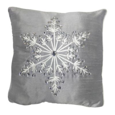 National Tree Company - 16" x 16" Cushion with Snowflake Design
