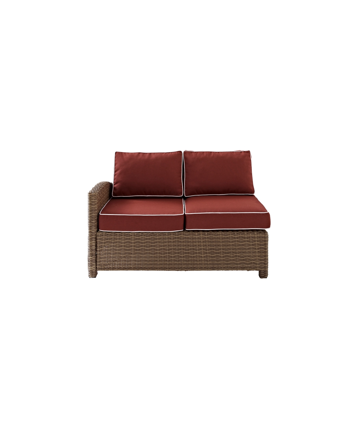Bradenton Outdoor Wicker Sectional Left Corner Loveseat With Cushions