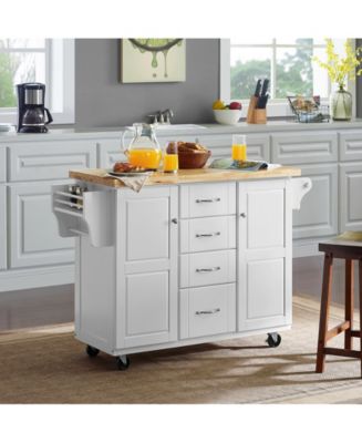 Crosley Elliott Kitchen Cart In With Natural Top - Macy's