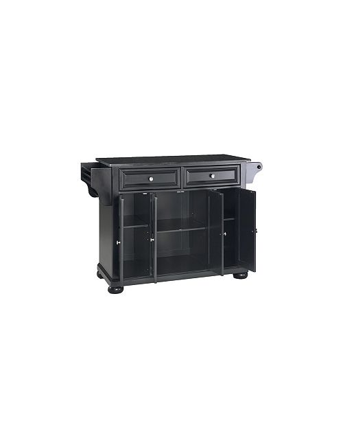 Crosley Alexandria Solid Black Granite Top Kitchen Island