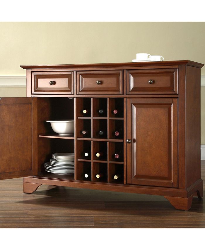 Crosley Lafayette Buffet Server Sideboard With Wine Storage