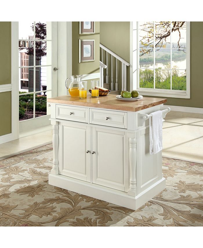 Crosley Oxford Butcher Block Top Kitchen Island & Reviews - Furniture ...