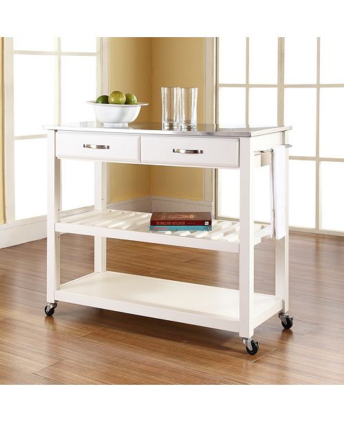 Crosley Stainless Steel Top Kitchen Cart Island With Optional