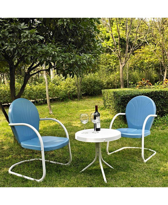 Crosley Griffith 3 Piece Metal Outdoor Conversation Seating Set 2 Chairs With Side Table Macy's