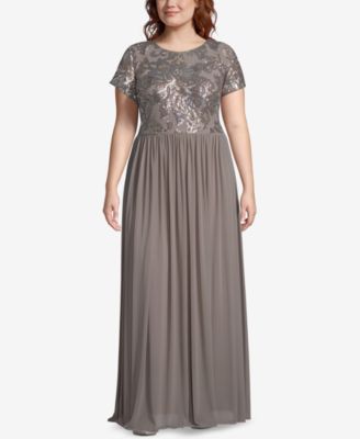 Betsy & Adam Plus Size Embellished-Bodice Gown - Macy's