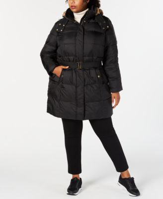 Calvin Klein Plus Size Faux-Fur-Lined-Hood Puffer Coat