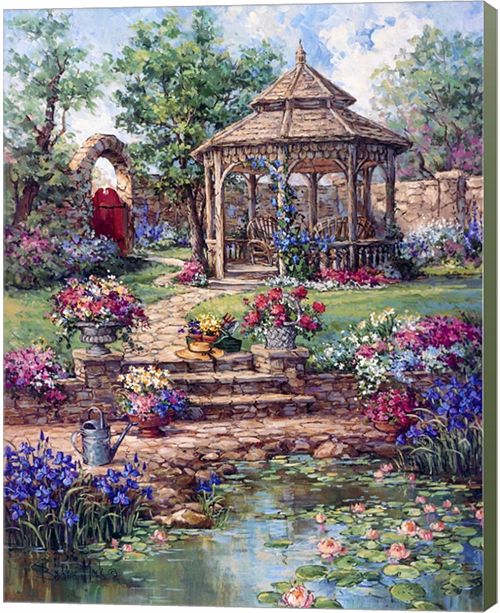 Metaverse Red Garden Gate By Barbara Mock Canvas Art Reviews