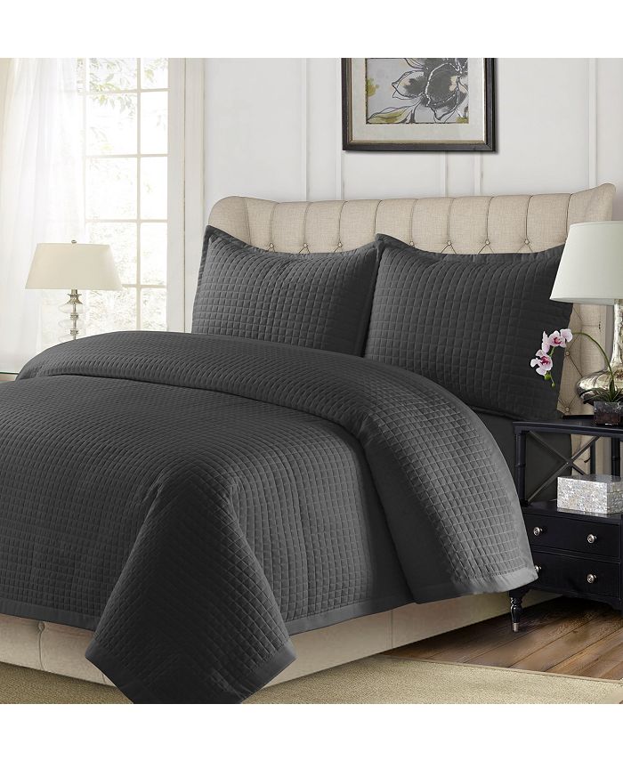 Tribeca Living Como Microfiber Solid Oversized King Quilt Set Macy's