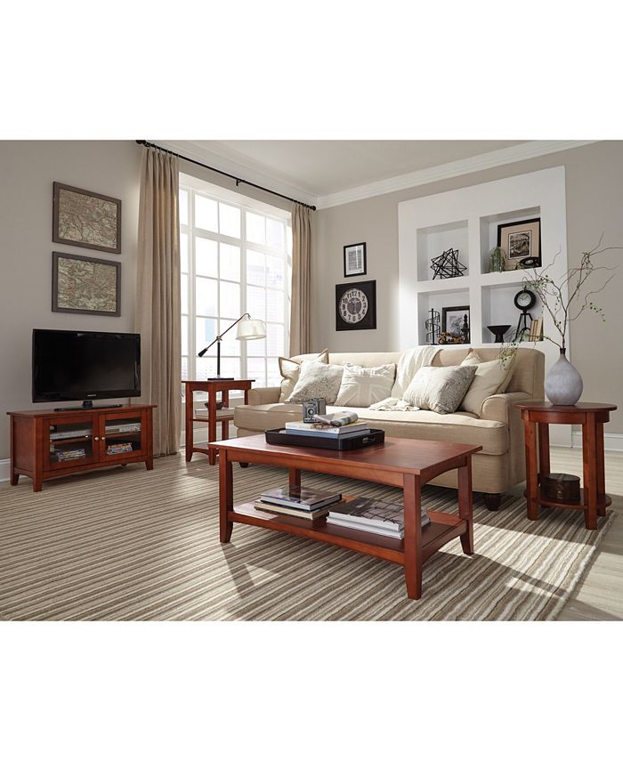 Alaterre Furniture Shaker Cottage 36" TV Stand, Cherry Macy's