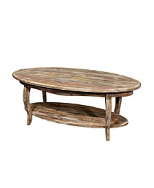 Rustic - Reclaimed Oval Coffee Table, Driftwood