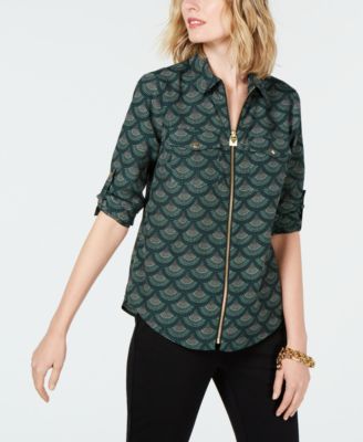 michael kors zip front shirt