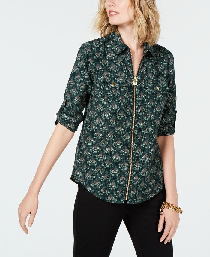 Michael Kors Zip Front Utility Shirt Macy s