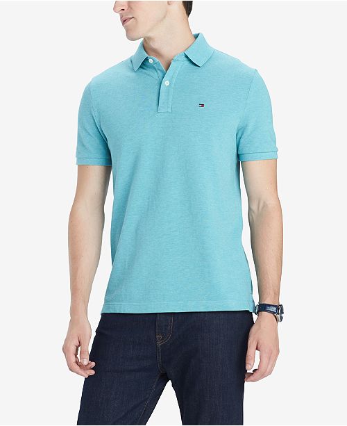 Tommy Hilfiger Men's Custom-Fit Ivy Polo Blue Size Large