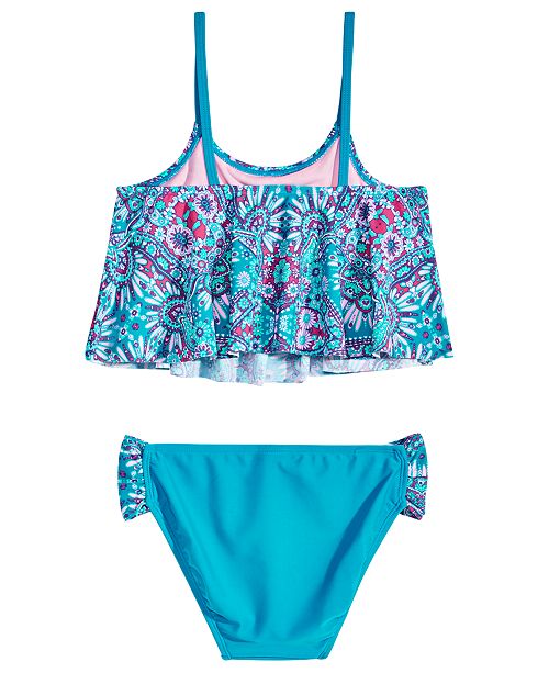Summer Crush Big Girls 2Pc. Printed Flounce Tankini & Reviews Swimwear Kids Macy's